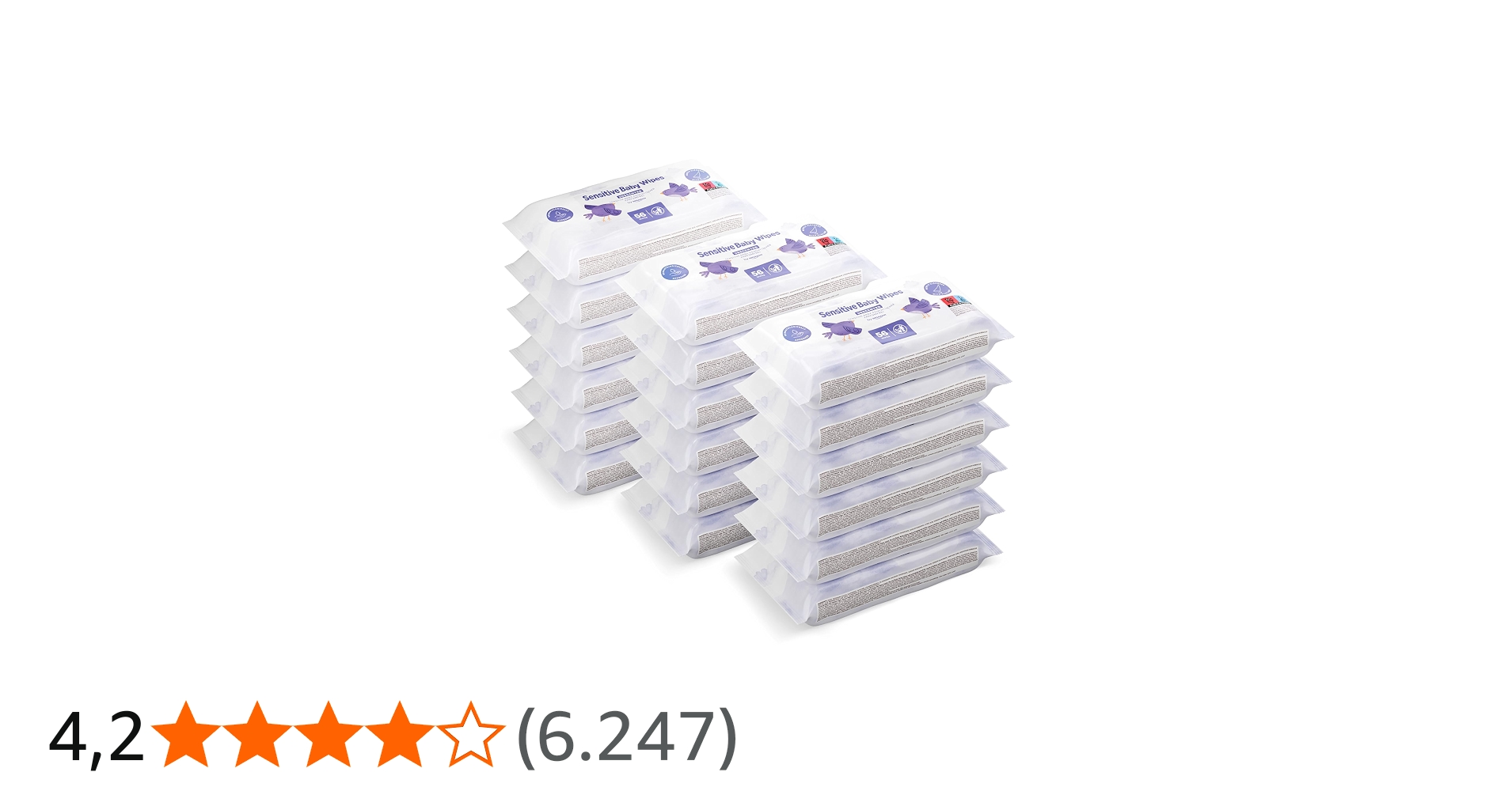 Toallitas suaves para bebé, 1008 toallitas, sin perfume, 18 paquetes de 56 (anteriormente era la marca Mama Bear, pero es el mismo producto)