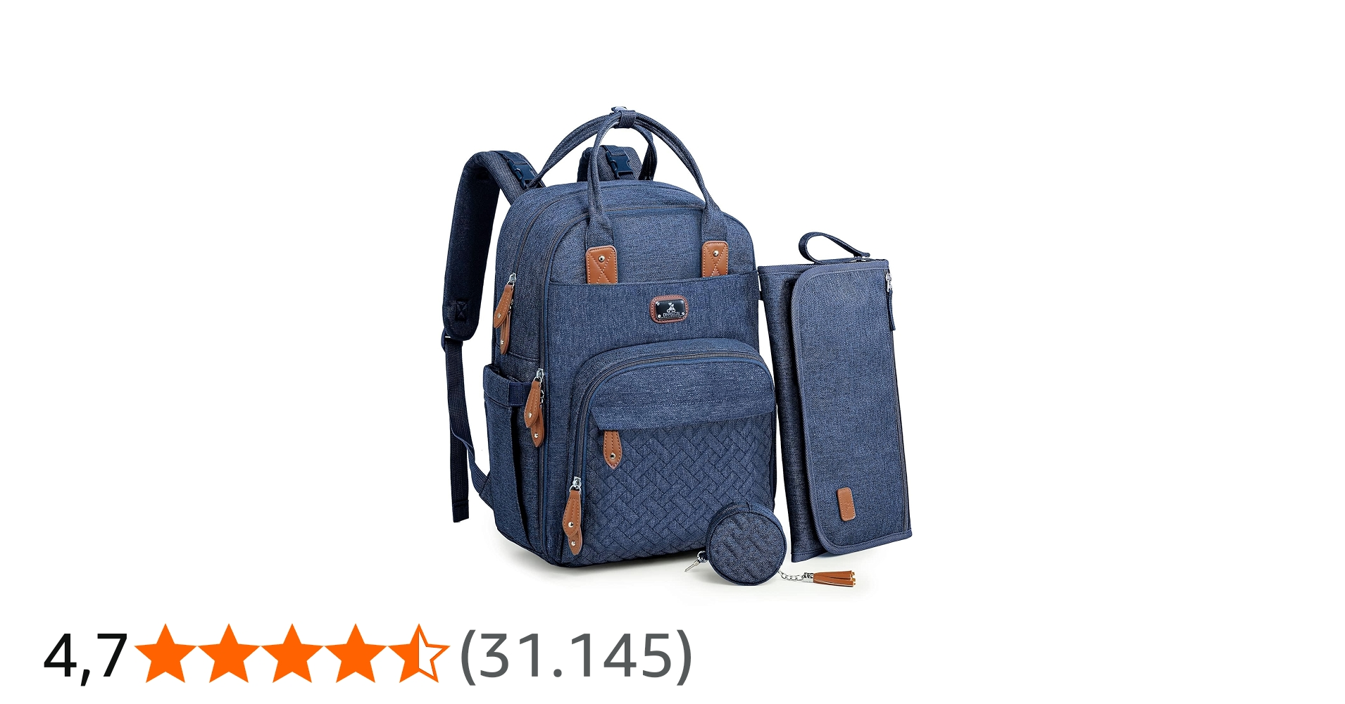 Dikaslon Mochila Cambiador, Mochila Pañales Grande Bolsas Multifuncionales para Bebés con Cambiador Portátil, Portachupete y Correas para el Cochecito, para Mamá y Papá
